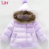LZH 2021 New Winter Parkas para meninas meninas meninos grossos algodão quente outerwear casaco crianças roupas crianças para baixo jaqueta 1-6 anos H0909