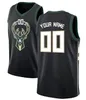 Custom Milwauk Buck Basketball Jerseys Giannis 34 Antetokounmpo Damian Lillard Bobby Portis jr Khris Middleton Patrick Beverley Pat Connaughton 75th city Jersey