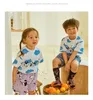 Kinder Jungen und Mädchen Sommer T-shirt Bloomers KDS Fahsion Cartoon Muster Bruder Schwester Passende Kleidung 210619