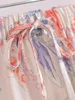 Skirts ZXQJ Women Flower Print Short Skirt 2021 Autumn Fashion Ladies Vintage Chic Female Lacing Elastic Pleated Mini