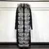 Kvinnors Fur Faux Yoloagain Kvinnor Hooded Coat Cardigan Sweater Ladies Natural Raccoon X-Long 120-125cm