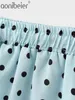 Polka Dot Imprimer D'été Femmes Lâche Shorts De Mode Cordon Taille Haute Volants Ourlet Femme Plage Casual 210604