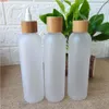 Wholesale Frosted Clear Plastic Cream Empty Jar Ecological Friend Bamboo Lid Skin Care Lotion Container Cosmetic Packaginggoods