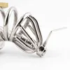 NXYCockrings BEEGER Stainless Steel Chastity Cage with Urethral Insert long cock cages chastity devices length 60mm. 1124