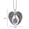 Cute Blank Heart-shaped Sublimation Keepsake Pendant Necklace Angel Wing Couple Zinc alloy Jewelry