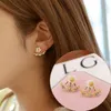 Stud Autumn And Winter Daisy Earrings Female Korean Version Of Simple Crystal Flower Rear Hanging Jewelry Sweet Ear Studs