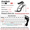 Aneikeh gladiateur sandales femmes chaussures talons aiguilles PU boucle sangle cheville décontracté solide fête Rome or taille 35-41 mode nouveau Y0305