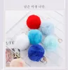 40 Colors Imitate Rabbit Fur Ball Favor Pendant Soft Plush Pom Keychain Cute Bunny Ear Keyring Luggage Bag Decoration