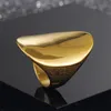 Fashion Gold Large Rings for Women Party Jewelry Big Oval Cocktail Ring 316L Stainless Steel Anillos Mujer 211217