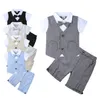 Summer Boys 2pcs Sets Gentleman Terno Shorts Baby Boy Roupas para Kids Designer Childrens Roupas Set