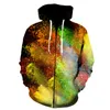 Sudaderas con Capucha para Hombre Sudaderas para Hombre Primavera Y Otoño Sudaderas con Cremallera 3D De Humo Colorido/Sudadera Harajuku Invierno Ropa De Calle De Manga Larga