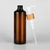 Bambusring, schwarz, weiß, Lotionspumpe, transparent, bernsteinfarben, leerer Kunststoff-PET-Kosmetikbehälter, nachfüllbare Flasche, 10 Stück, Aufbewahrungsflaschen, J-Gläser