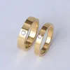 Anello da amore in acciaio al titanio da 4 mm, design di alta qualità, coppia di anelli in oro rosa, gioielli di moda, confezione originale 229F