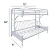 ABD stok yatak odası mobilya ranza (ikiz / tam / futon) beyaz 02091WH A15225V