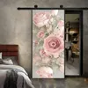 Европейский стиль розовый розовый дверной наклейка для гостиной спальня исследование ПВХ самоклеящаяся дверь декор искусства росписью творческий 3D наклейки 210317