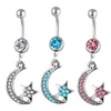 YYJFF D0133 STAR OCH MOON BELLY NAVEL RING Mix Colors