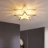 Nordic All Copper Crystal light Luxury LED Bedroom children's study warm Modern minimalist Pentagram Ceiling Lights