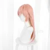 Hot Game Genshin Impact Yan Fei Cosplay Wig Yanfei Gradient Pink White 60cm Lång värmebeständig syntetisk hår Kvinnor Rollspel Y0903