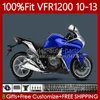 Corpo iniezione per HONDA VFR1200F Crosstourer VFR 1200 RR CC F 10-13 76No.30 VFR1200X VFR-1200 VFR1200 Blu lucido 10 11 12 13 VFR1200RR 2010 2011 2012 2013 Carenatura OEM