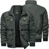 Mannen Jassen Zipper Bomber Groene Jas Mannelijke Windjack Outdoor Military Mode Kleding Herfst Tops 211217