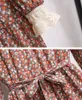 Frauen Chiffon Kleid Zwei Schichten Herbst Winter Mode Weibliche Langarm Vintage Gedruckt Casual Kleider Lose A-linie Vestido 210623