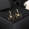 2021 Hot Brand Fashion Pearl Jewelry Cute Lovely Acrylic Black Bowknot Camellia Earrings Design Wedding Party Unique Earrings