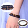 Link Chain 2022 Men And Women Beaded Bracelets Natural Tiger Eye Stone Matte Beads Couples Bracelet Handmade Female Fashion Bangles