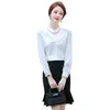 Large size S-4XL fashion office ladies shirt solid color long sleeve women's professional bottoming Elegant top 210527