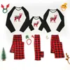 Famiglia Christmas Deer Suit Grid Abbigliamento Bambini Mamma e me Vestiti Madre Figlia Padre Baby Abiti coordinati 210521