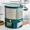 10kg cozinha recipiente de armazenamento de alimentos latas rotativas para cereais a granel umidade à prova de insetos caixa organizador de grãos 6 grade balde de arroz 227430680