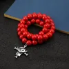 Naszyjniki wiszące anime One Piece Portgas D Ace Red Beads Naszyjnik Choker White Broda Wisiorki