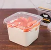 Rensa tårta Box Transparent Square Mousse Plastmuffin Boxar med lock Yoghourt Pudding Wedding Party Supplies DHP18