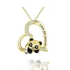 I Love You Forever Panda Necklace Cute Heart Animal Pendant Jewelry