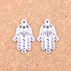 92 sztuk Antique Srebrny Brąz Plated Hamsa Ochrona Ręki Palm Charms Wisiorek DIY Naszyjnik Bransoletka Ustalenia Bransoletka 24 * 15mm