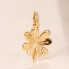 Shine Gold Metal Plated Lucky Four-Leaf Clover Pendant Charm Bead For European Pandora Jewelry Charm Bracelets