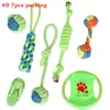 Pets dog Cotton Chews Knot Toys colorful Durable Braided Bone Rope Combination Suit Funny cat hookahs