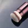 Timglas makeup borste utdragbar kort foundation kabuki kosmetisk borste - tätt syntetiskt hår kort rese -storlek fundamentpulver konturblandning
