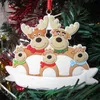 Cartoon Santa Claus Elk Snowman Family Party Decoratie Kerstboom ornament Gift voor 2021 Xmas Doorplate Pendant 71008A