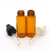 50st 5 ml Amber Glasflaska med ren droppperfymprov Mini-rör Essentiell oljesflaska