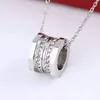 Классические ожерелья для любви с большим кольцом подвесной бриллиантовый колье -колье для женской женской мужской серебряный момент с красной коробкой 2024