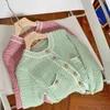 Vintage Korean Knitted Cardigan Sweater Women Full Sleeve O-neck Single-breasted Short Tops Elegant Ladies Jumpers Femme 210513