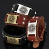 Bracelet Amulette En Cuir Soleil Slave -Bracelet Taille Ajustable 19-26 Cm
