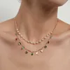 Mode bohème dégoulinant glaçure amour gland pendentif collier pour femmes perle multicouche chaîne colliers déclaration bijoux cadeau