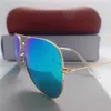 Occhiali da sole in vetro Designer di lusso Uv400 Beach Vintage Fashion Men Women Polit Sun Glasses Eyewear con Box9969105