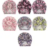 7 cores impressas poliéster recém-nascido chapéus primavera e outono Manter tampas quentes de rosca artesanais Capas de donut crianças Cabeçal foto adereços