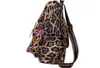 DHL30pcs Backpack Women PU Retro Large Capacity Leopard Prints Double Zipper Sport Cross body Bag Mix Color