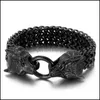 Bracelets Jewelrylisting European And American Punk Trendy Titanium Steel Creative Wolf Head Bracelet Link Chain Drop Delivery 2021 Rcfxd