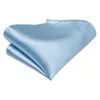 Noeuds papillon bleu clair solide soie mariage cravate pour hommes Handky bouton de manchette hommes cravate ensemble créateur de mode fête d'affaires goutte salut-cravate