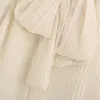 Kadın Nokta Akın Şifon Gevşek Gömlek Femme Standı Yaka Papyon Bluz Casual Lady Fener Kol Üstleri Smock Blusas S7962 210317