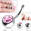 Hoop Huggie 5102030 Stück Bunte 14G Bauchnabelringe CZ Kristall Ohrstecker Für Frauen Piercing Schmuck Bars Nabel9178379